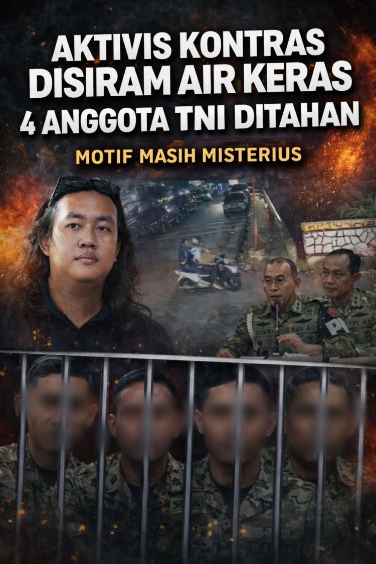 Kasus Penyiraman Aktivis KontraS: 4 Anggota TNI Diamankan, Motif Didalami